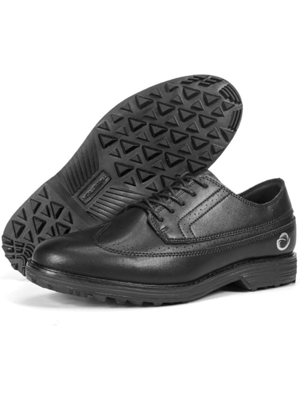 Men's Black-1 Spikes Classic Golf Footwear Walking Sneakers Golfers Golf Shoes